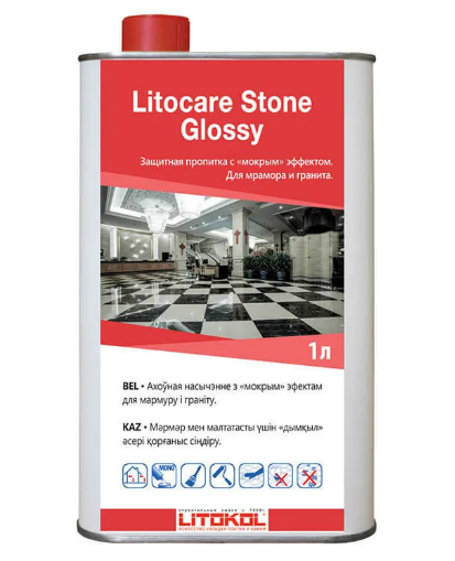 Litokol Litocare Stone Glossy Защитная пропитка с мокрым эффектом для мрамора, 1 л.