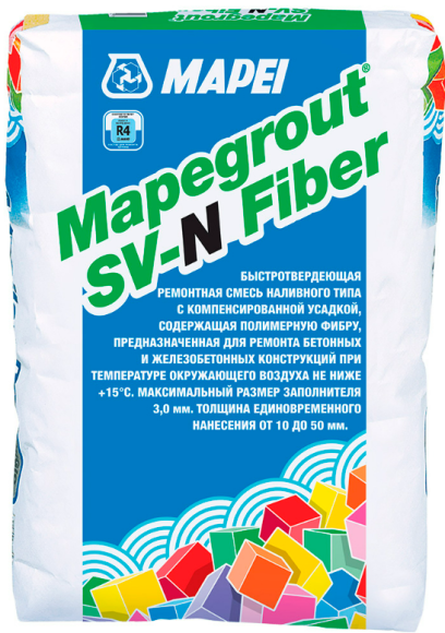 Mapei Mapegrout SV N Fiber Ремонтная смесь для бетона 25 кг.