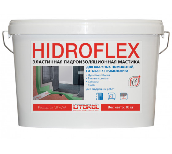 Litokol Hidroflex Гидроизоляция готовая, Зеленый 10 кг.