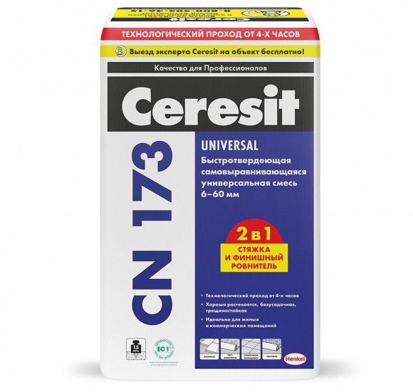 Ceresit CN 173 Смесь для выравнивания пола 6-60 мм, 20 кг.