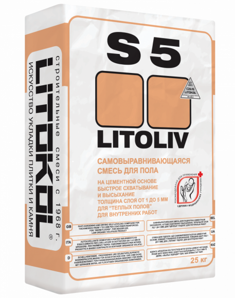Litokol Litoliv S5 Смесь для выравнивания пола 1-5 мм, 25 кг.