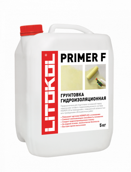Litokol Primer F-M Грунтовка гидроизоляционная, 5 л.