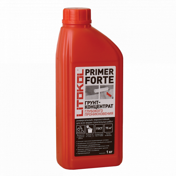 Litokol Primer Forte Грунт-концентрат глубокого проникновения, 1 л.