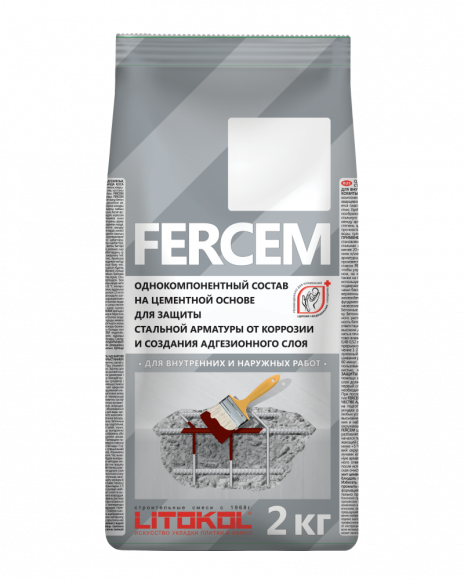 Litokol Fercem Ремонтная смесь для арматуры и бетона 1-2 мм, 2 кг.