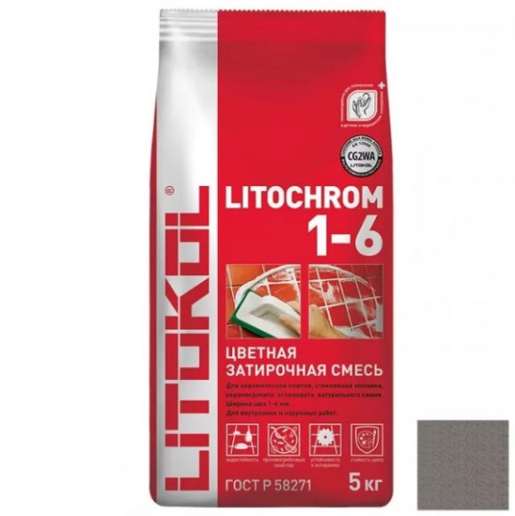 Litokol Litochrom Цементная затирка для плитки 1-6 мм, 5 кг. Litokol Litochrom Цементная затирка для плитки 1-6 мм, 5 кг.