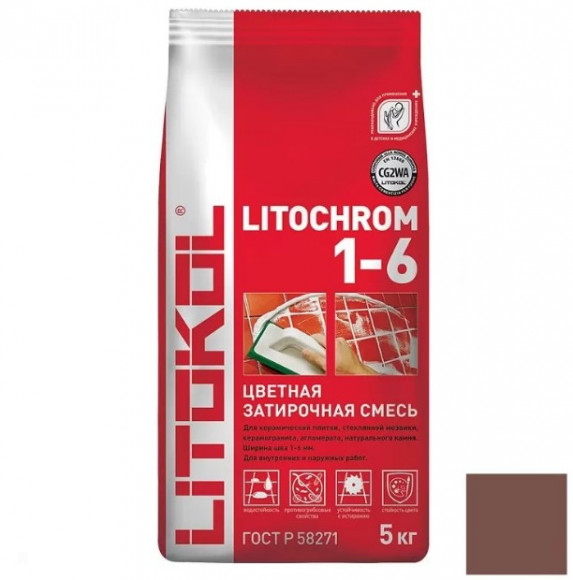 Litokol Litochrom Цементная затирка для плитки 1-6 мм, 5 кг. Litokol Litochrom Цементная затирка для плитки 1-6 мм, 5 кг.