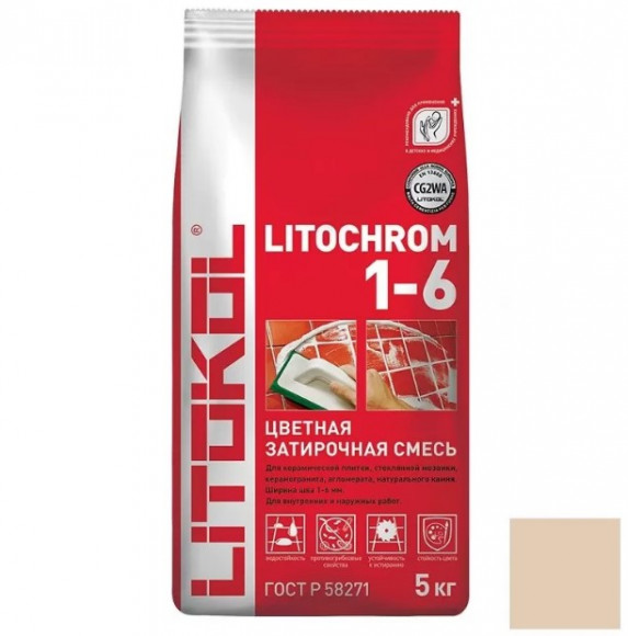 Litokol Litochrom Цементная затирка для плитки 1-6 мм, 5 кг. Litokol Litochrom Цементная затирка для плитки 1-6 мм, 5 кг.