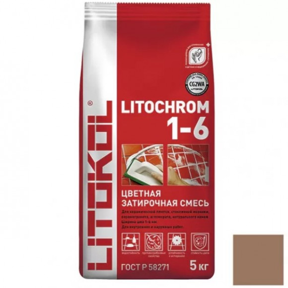 Litokol Litochrom Цементная затирка для плитки 1-6 мм, 5 кг. Litokol Litochrom Цементная затирка для плитки 1-6 мм, 5 кг.
