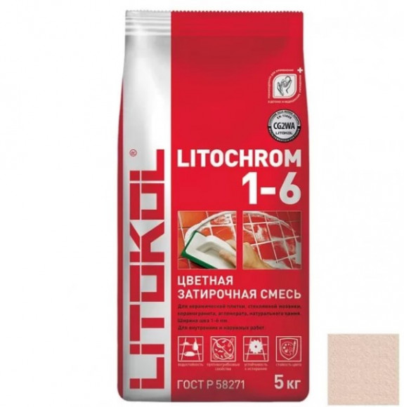 Litokol Litochrom Цементная затирка для плитки 1-6 мм, 5 кг. Litokol Litochrom Цементная затирка для плитки 1-6 мм, 5 кг.