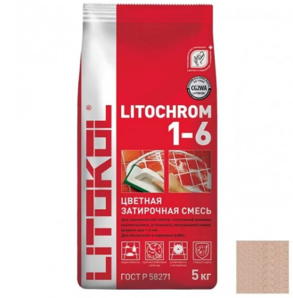 Litokol Litochrom Цементная затирка для плитки 1-6 мм, 5 кг. Litokol Litochrom Цементная затирка для плитки 1-6 мм, 5 кг.
