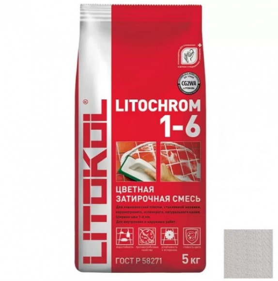 Litokol Litochrom Цементная затирка для плитки 1-6 мм, 5 кг. Litokol Litochrom Цементная затирка для плитки 1-6 мм, 5 кг.