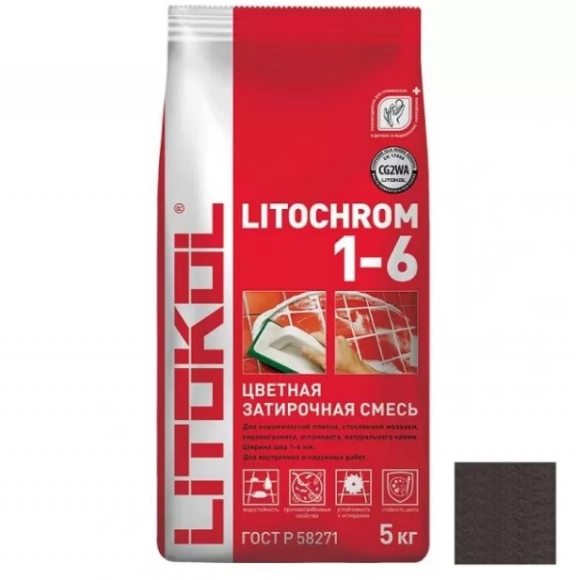 Litokol Litochrom Цементная затирка для плитки 1-6 мм, 5 кг. Litokol Litochrom Цементная затирка для плитки 1-6 мм, 5 кг.