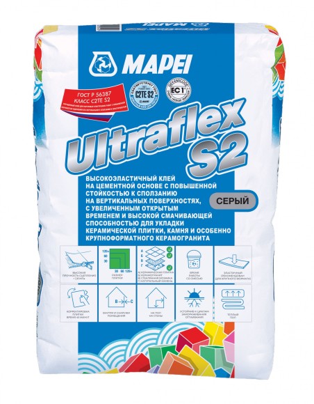 Mapei Ultraflex S2 Клей цементный для плитки, 25 кг.