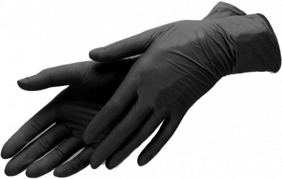 Перчатки нитриловые неопудренные (L) цвет черный.