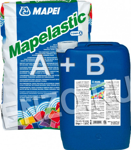 Mapei Mapelastic Двухкомпонентная гидроизоляция A + B 32 кг.