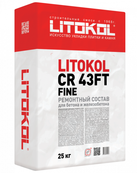 Litokol CR 43FT FINE Ремонтная смесь для бетона 5-30 мм, 25 кг.