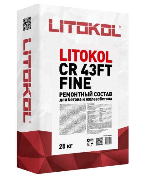 Litokol CR 43FT FINE Ремонтная смесь для бетона 5-30 мм, 25 кг.