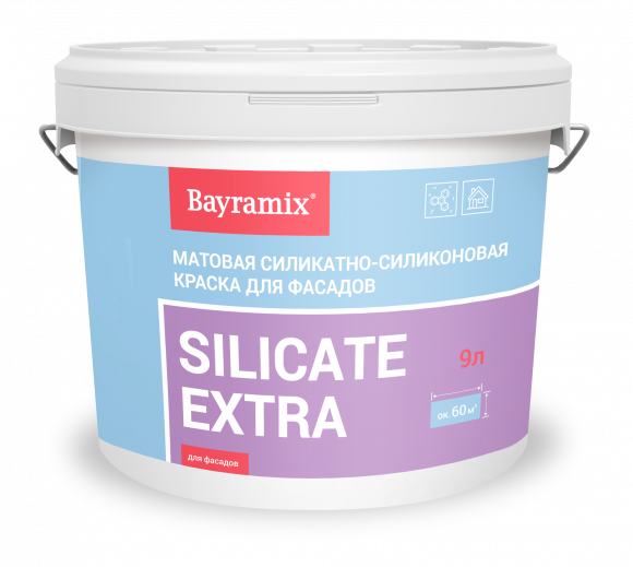 Bayramix Silicate Extra Краска силикатно-силиконовая для фасадов Белая, 9 л.