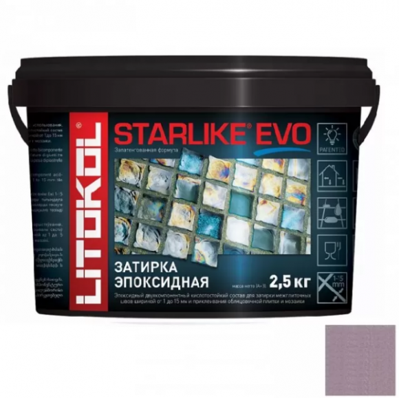 Litokol Starlike Evo Эпоксидная затирка 1-15 мм, 2,5 кг.