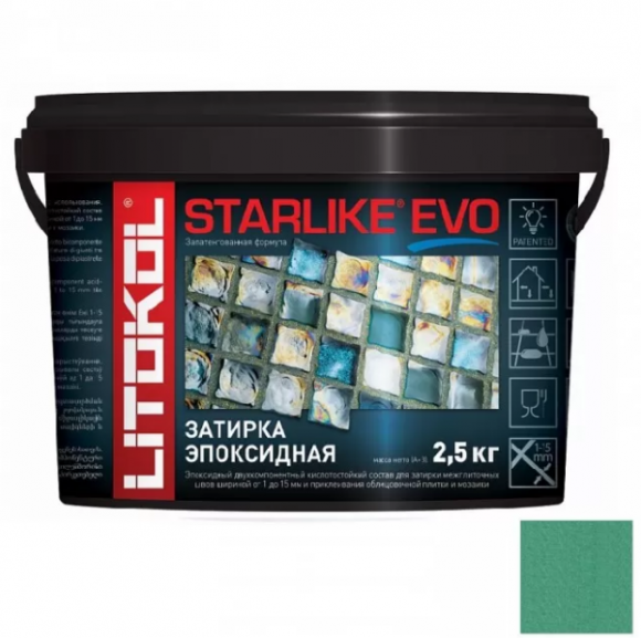 Litokol Starlike Evo Эпоксидная затирка 1-15 мм, 2,5 кг. Litokol Starlike Evo Эпоксидная затирка 1-15 мм, 2,5 кг.
