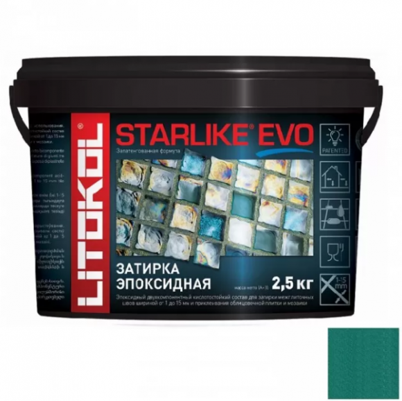 Litokol Starlike Evo Эпоксидная затирка 1-15 мм, 2,5 кг. Litokol Starlike Evo Эпоксидная затирка 1-15 мм, 2,5 кг.
