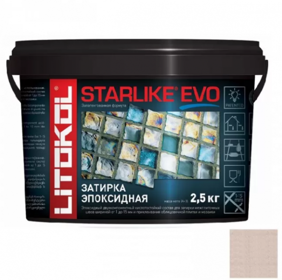 Litokol Starlike Evo Эпоксидная затирка 1-15 мм, 2,5 кг. Litokol Starlike Evo Эпоксидная затирка 1-15 мм, 2,5 кг.