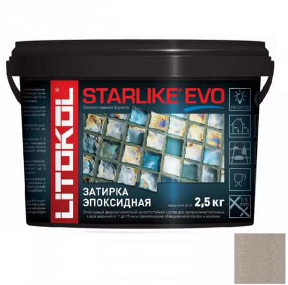 Litokol Starlike Evo Эпоксидная затирка 1-15 мм, 2,5 кг. Litokol Starlike Evo Эпоксидная затирка 1-15 мм, 2,5 кг.