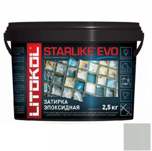Litokol Starlike Evo Эпоксидная затирка 1-15 мм, 2,5 кг. Litokol Starlike Evo Эпоксидная затирка 1-15 мм, 2,5 кг.