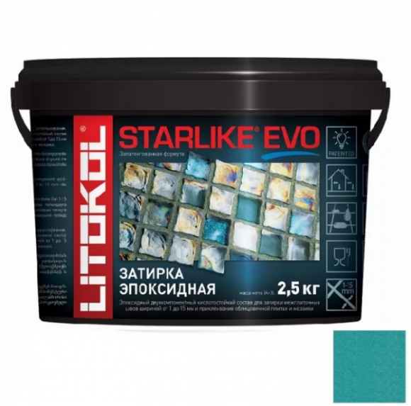 Litokol Starlike Evo Эпоксидная затирка 1-15 мм, 2,5 кг. Litokol Starlike Evo Эпоксидная затирка 1-15 мм, 2,5 кг.