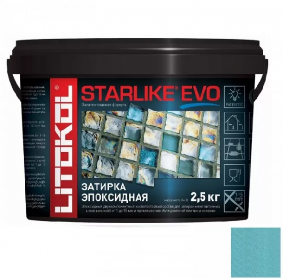 Litokol Starlike Evo Эпоксидная затирка 1-15 мм, 2,5 кг. Litokol Starlike Evo Эпоксидная затирка 1-15 мм, 2,5 кг.