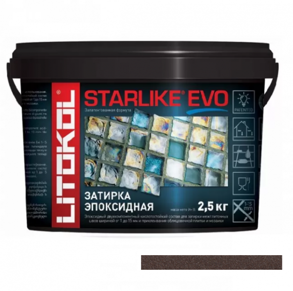 Litokol Starlike Evo Эпоксидная затирка 1-15 мм, 2,5 кг. Litokol Starlike Evo Эпоксидная затирка 1-15 мм, 2,5 кг.