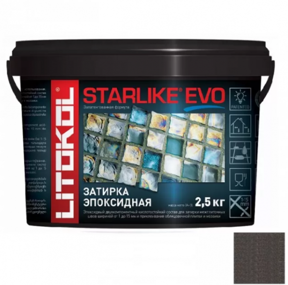 Litokol Starlike Evo Эпоксидная затирка 1-15 мм, 2,5 кг. Litokol Starlike Evo Эпоксидная затирка 1-15 мм, 2,5 кг.