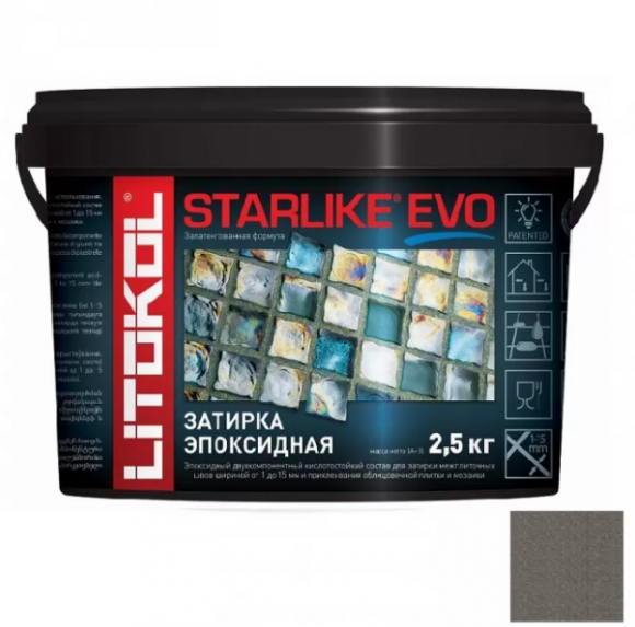Litokol Starlike Evo Эпоксидная затирка 1-15 мм, 2,5 кг. Litokol Starlike Evo Эпоксидная затирка 1-15 мм, 2,5 кг.