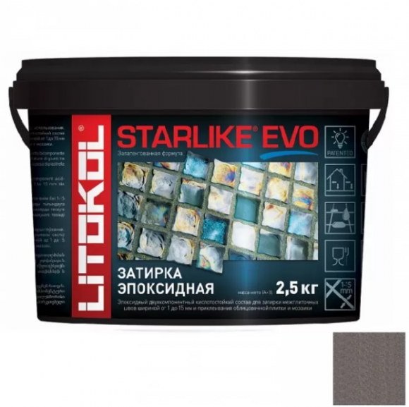 Litokol Starlike Evo Эпоксидная затирка 1-15 мм, 2,5 кг. Litokol Starlike Evo Эпоксидная затирка 1-15 мм, 2,5 кг.