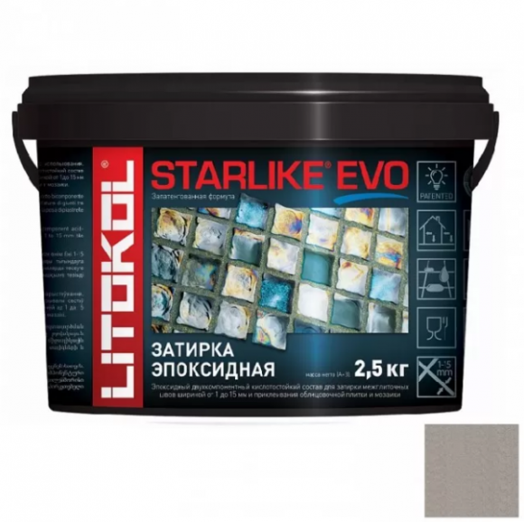 Litokol Starlike Evo Эпоксидная затирка 1-15 мм, 2,5 кг. Litokol Starlike Evo Эпоксидная затирка 1-15 мм, 2,5 кг.
