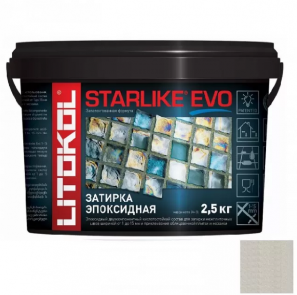 Litokol Starlike Evo Эпоксидная затирка 1-15 мм, 2,5 кг. Litokol Starlike Evo Эпоксидная затирка 1-15 мм, 2,5 кг.