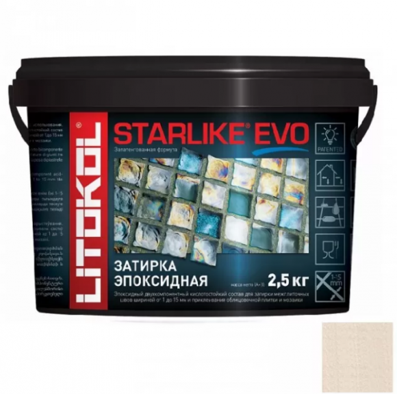 Litokol Starlike Evo Эпоксидная затирка 1-15 мм, 2,5 кг. Litokol Starlike Evo Эпоксидная затирка 1-15 мм, 2,5 кг.