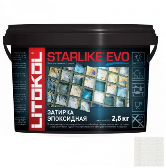Litokol Starlike Evo Эпоксидная затирка 1-15 мм, 2,5 кг. Litokol Starlike Evo Эпоксидная затирка 1-15 мм, 2,5 кг.