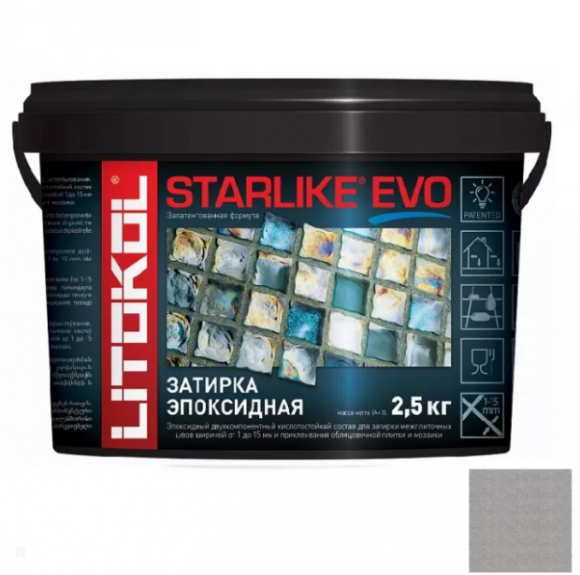 Litokol Starlike Evo Эпоксидная затирка 1-15 мм, 2,5 кг. Litokol Starlike Evo Эпоксидная затирка 1-15 мм, 2,5 кг.