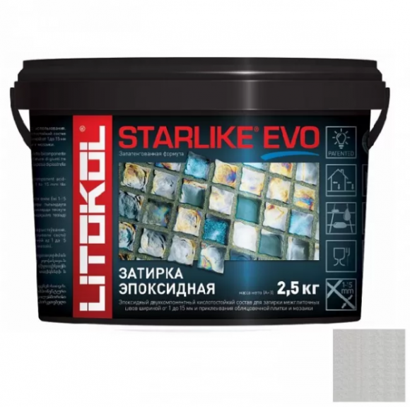 Litokol Starlike Evo Эпоксидная затирка 1-15 мм, 2,5 кг. Litokol Starlike Evo Эпоксидная затирка 1-15 мм, 2,5 кг.