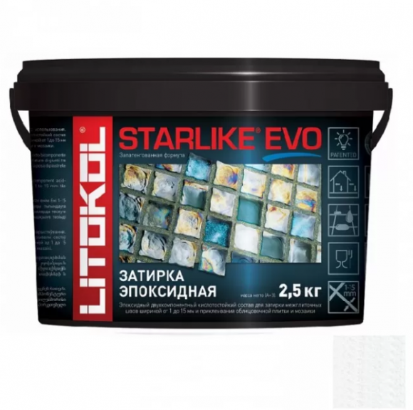 Litokol Starlike Evo Эпоксидная затирка 1-15 мм, 2,5 кг. Litokol Starlike Evo Эпоксидная затирка 1-15 мм, 2,5 кг.