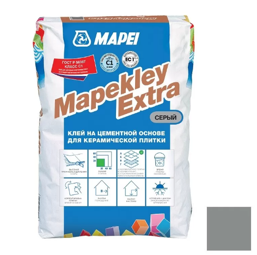 Mapei Mapekley Extra Клей цементный для плитки Серый, 25 кг.