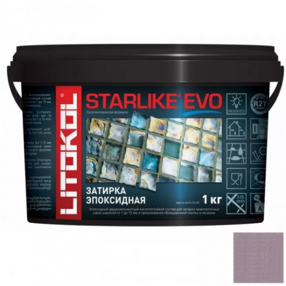 Litokol Starlike Evo Эпоксидная затирка 1-15 мм, 1 кг.