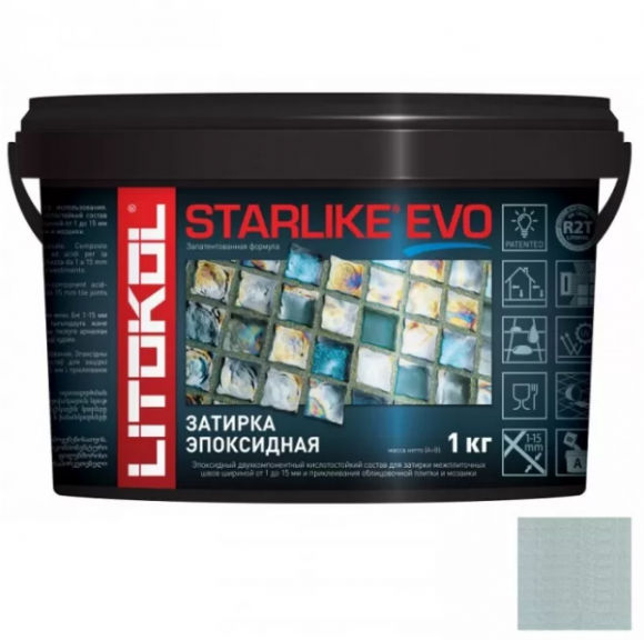 Litokol Starlike Evo Эпоксидная затирка 1-15 мм, 1 кг.