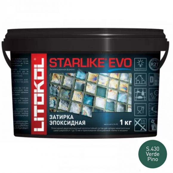 Litokol Starlike Evo Эпоксидная затирка 1-15 мм, 1 кг.