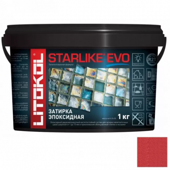Litokol Starlike Evo Эпоксидная затирка 1-15 мм, 1 кг.
