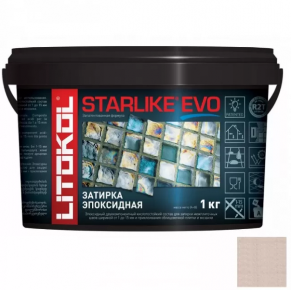 Litokol Starlike Evo Эпоксидная затирка 1-15 мм, 1 кг.