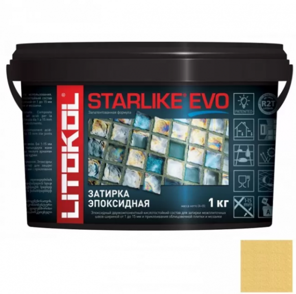 Litokol Starlike Evo Эпоксидная затирка 1-15 мм, 1 кг.