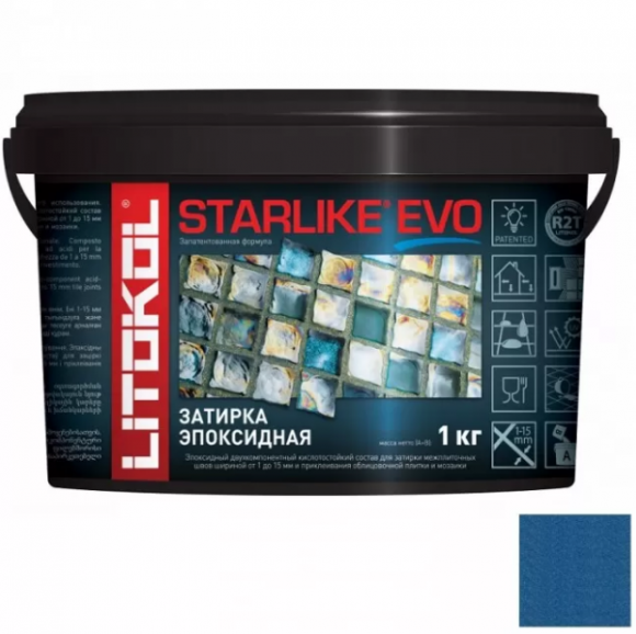 Litokol Starlike Evo Эпоксидная затирка 1-15 мм, 1 кг.