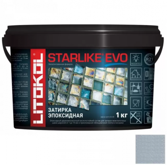 Litokol Starlike Evo Эпоксидная затирка 1-15 мм, 1 кг.